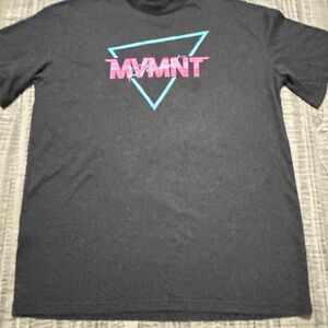 MVMT Black Tee with Pink and Blue Graphic Size AXL